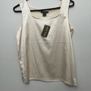 Cream Satin Scoop Neck Camisole